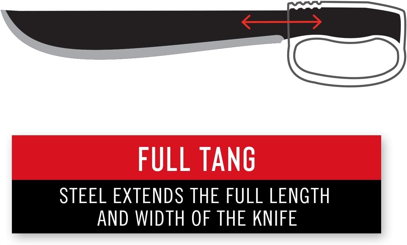 COAST® F1400 Serrated Stainless Steel Machete with 14″ Blade and Sheath Included