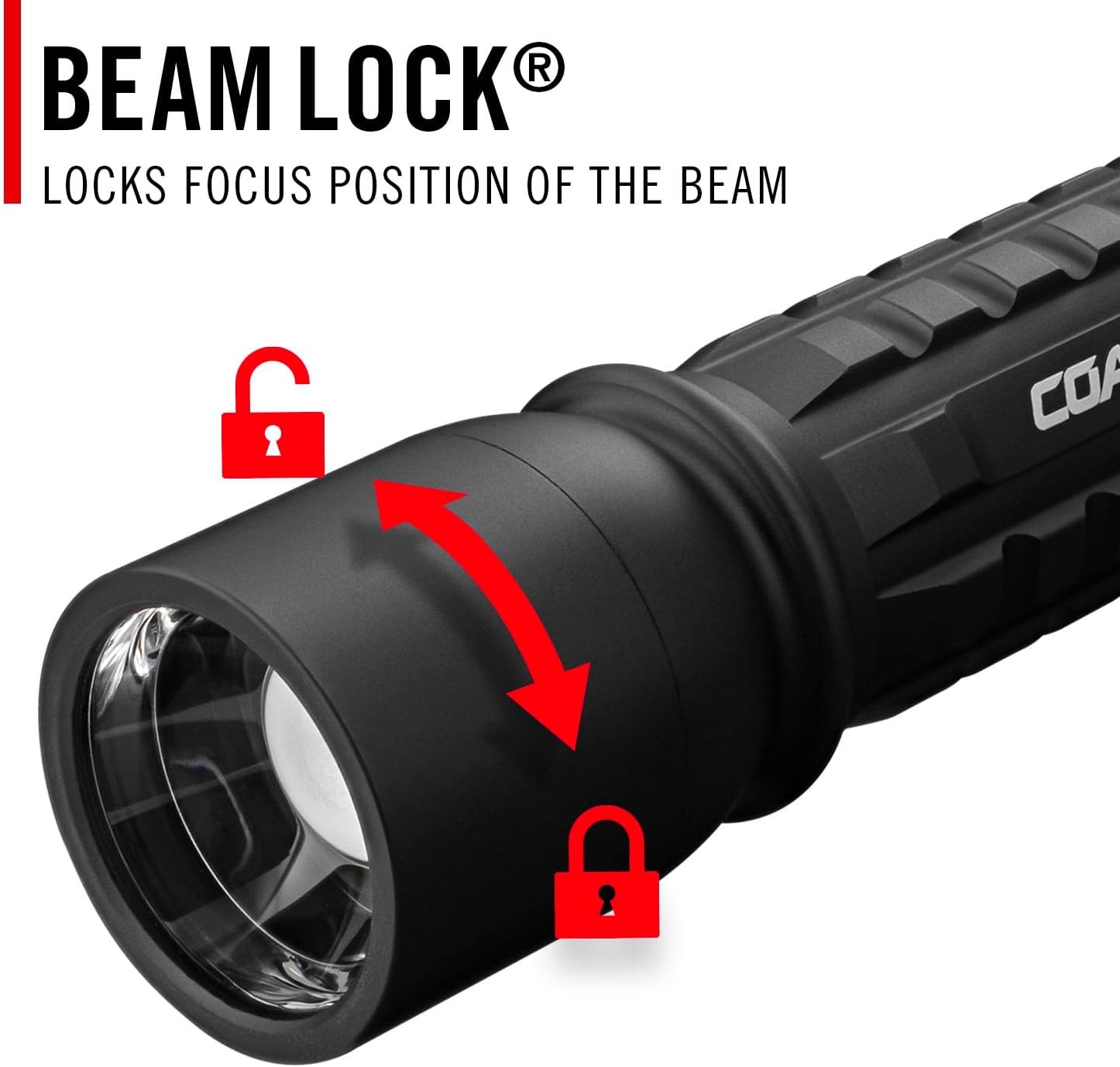 Coast XP11R 2600 Lumen USB-C Rechargeable LED Flashlight with Slide Focus® and Pure Beam® Focusing Optic, 4 Light Modes, Black(Black)