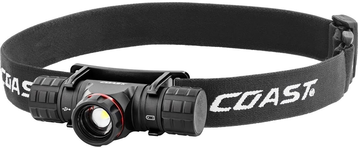 Coast XPH25R 410 Lumen USB Rechargeable-Dual Power LED Headlamp with Pure Beam Twist Focus and Magnetic Base