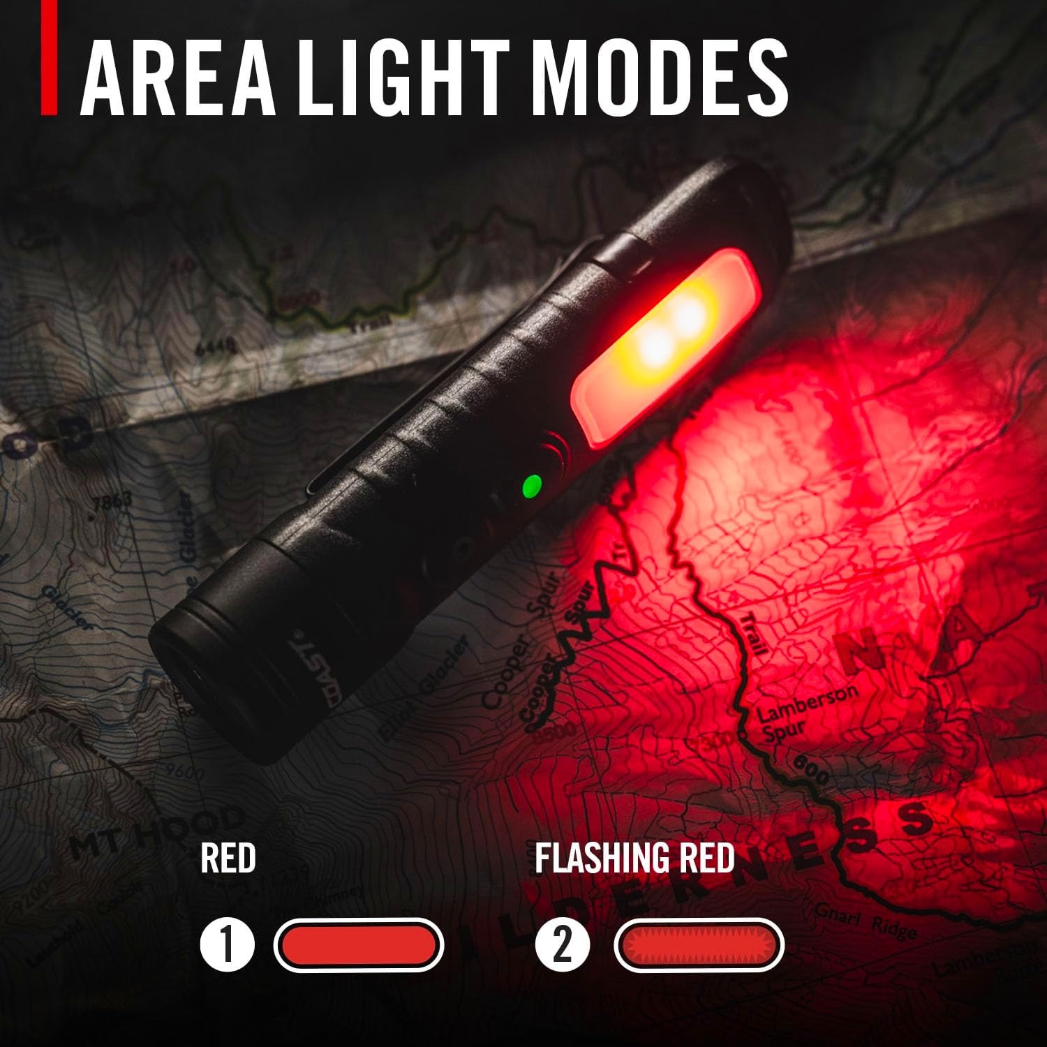 Coast KL35R 600 Lumen Rechargeable LED Pocket Flashlight with RED Light