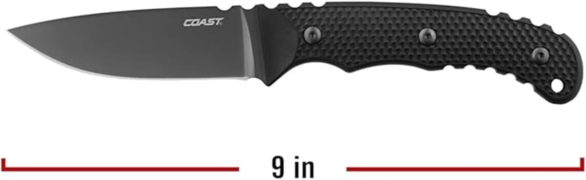 COAST® F402 4″ Stainless Steel Blade Fixed Blade Knife, Sheath Included