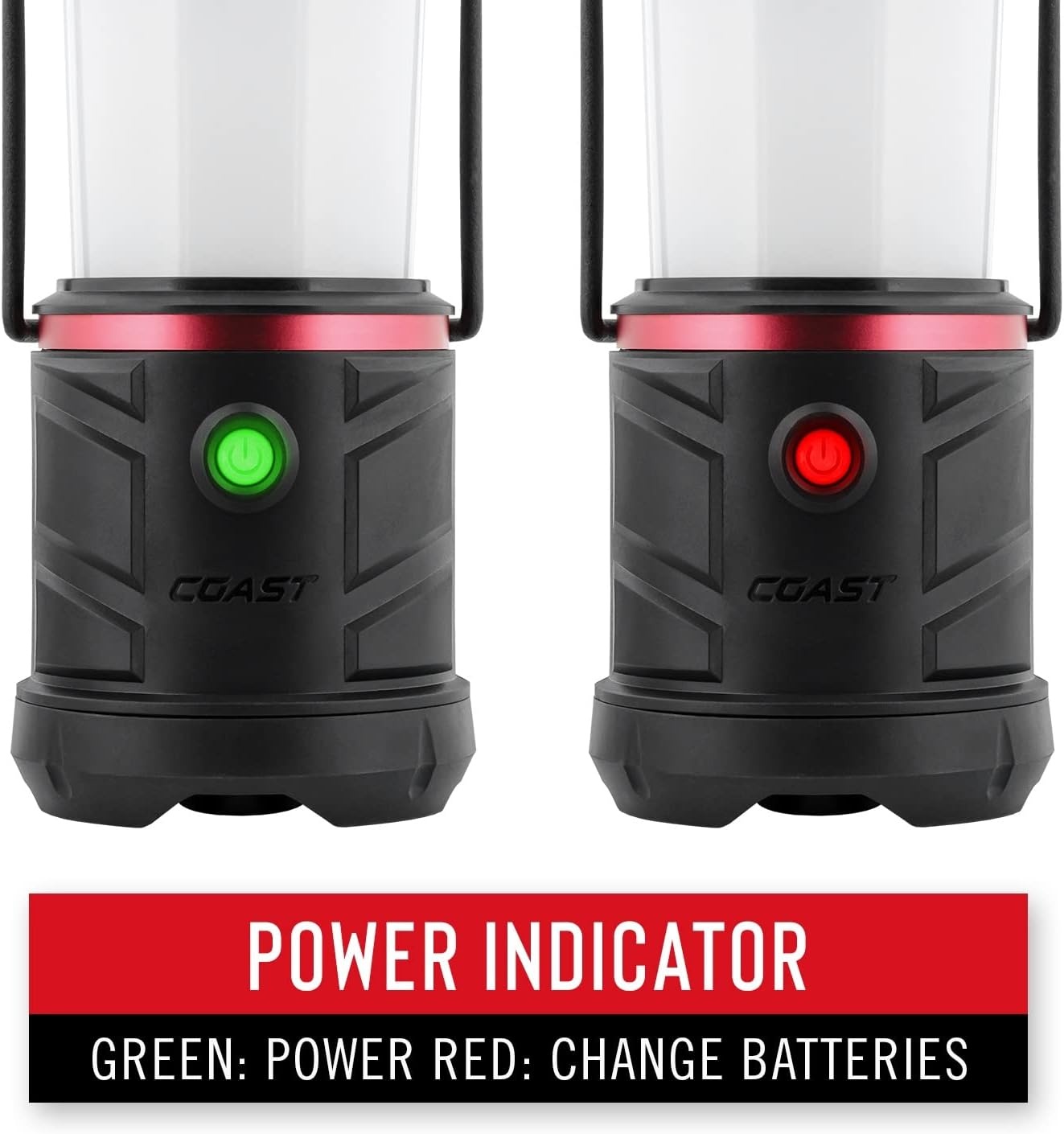 COAST EAL22 1250 Lumen Dual Color LED Emergency Light, Storm Proof, Power Bank, Durable for Outdoor & Survival – Compatible with 3 x D Batteries or ZX1010 Rechargeable Battery, Black(No Size (Pack of 2))