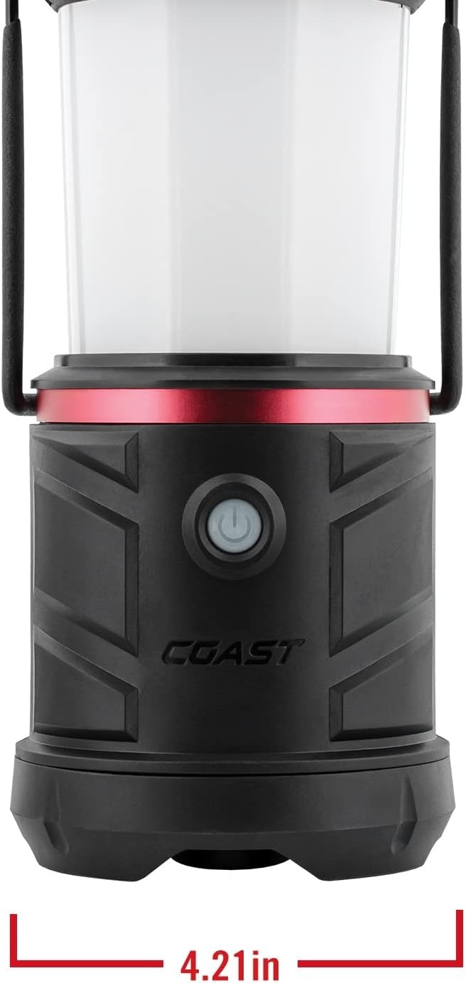COAST EAL22 1250 Lumen Dual Color LED Emergency Light, Storm Proof, Power Bank, Durable for Outdoor & Survival – Compatible with 3 x D Batteries or ZX1010 Rechargeable Battery, Black(No Size (Pack of 2))