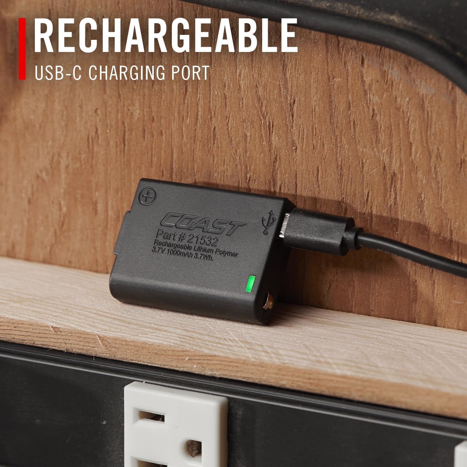 COAST HX500 480 Lumen Alkaline Dual Power LED Utility Light with Twist Focus, KASK Mount, Magnetic