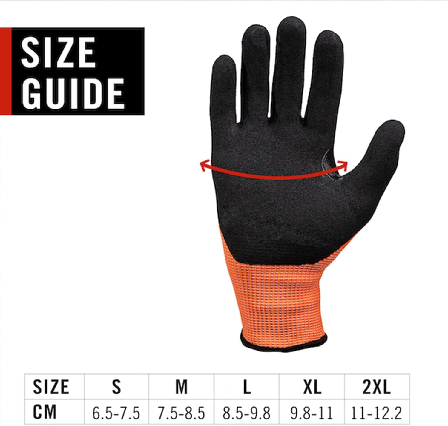 Coast SG400 High Visibility Nitrile Safety Gloves, ANSI Cut Level A3, Touchscreen Compatible, Breathable, Orange, Extra-Large