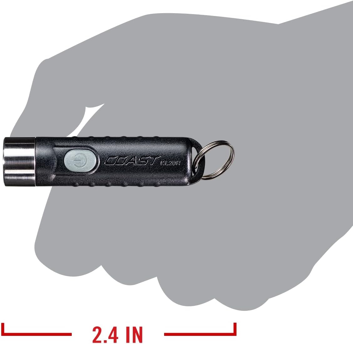 Coast KL20R 380 Lumen EDC Rechargeable Lightweight LED Keychain Flashlight, Black