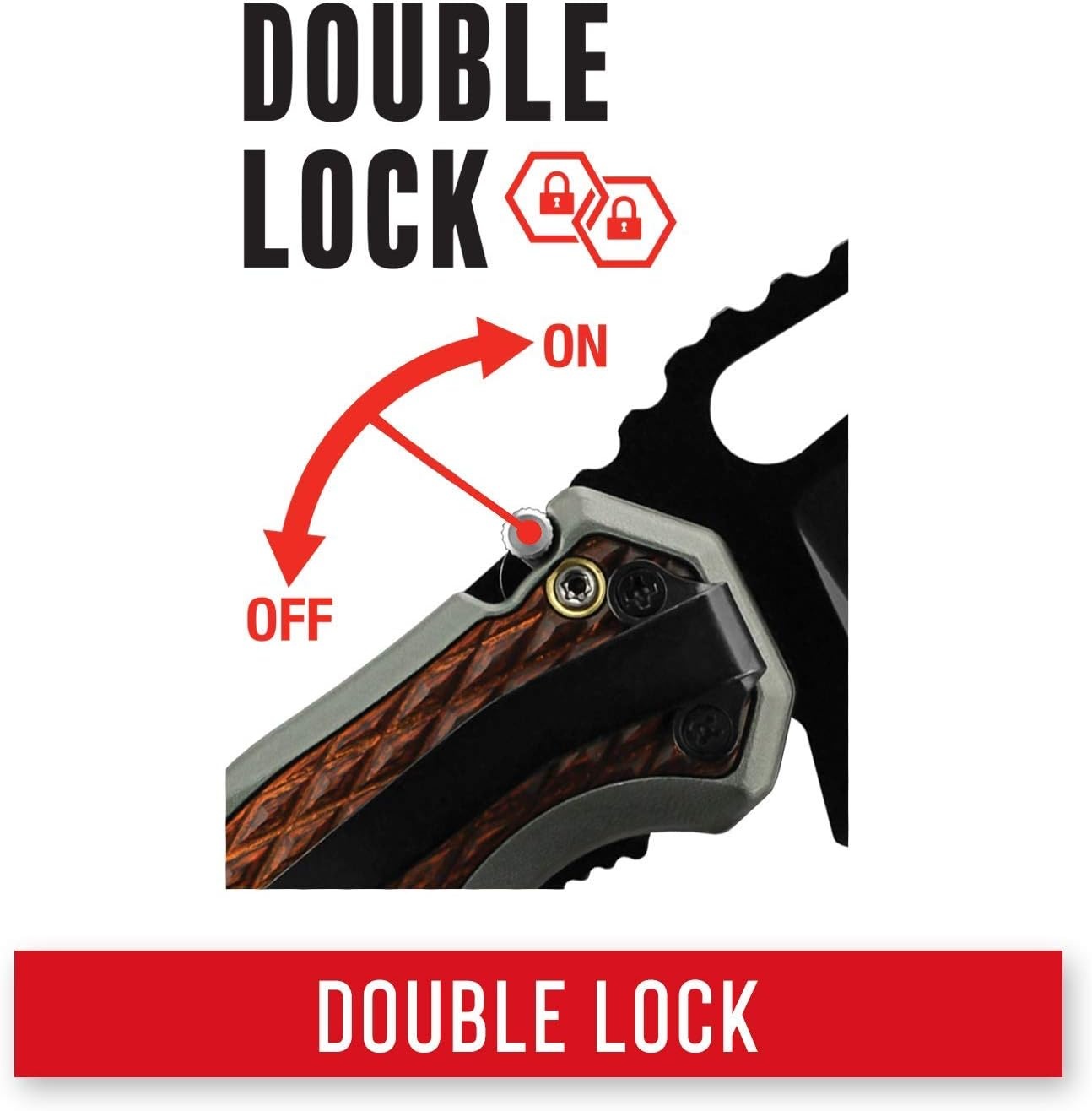 Coast® DX375 DOUBLE LOCK™ Folding Knife with 3.5″ Serrated Stainless Steel Blade