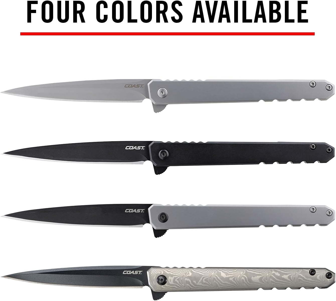 Coast Founder’s Collection LX533 ORIGIN, Gentleman’s EDC Folding Pocketknife, DAMASCUS Stainless-Steel Handle, Flipper Tab, Frame Lock, Pocket Clip, Black Nitride Stainless-Steel Blade