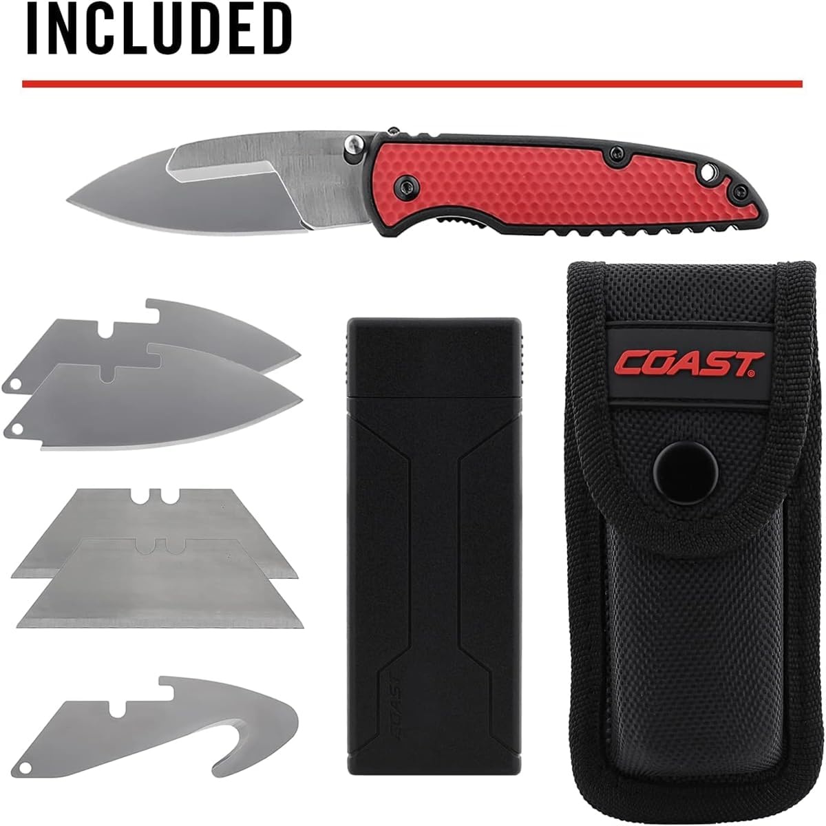 COAST SHIFT, EDC Replaceable Blade Folding Knife, Liner Lock, Double Lock, Pocket Clip, Thumb Studs for Everyday Carry, Sheath Included(Shift)
