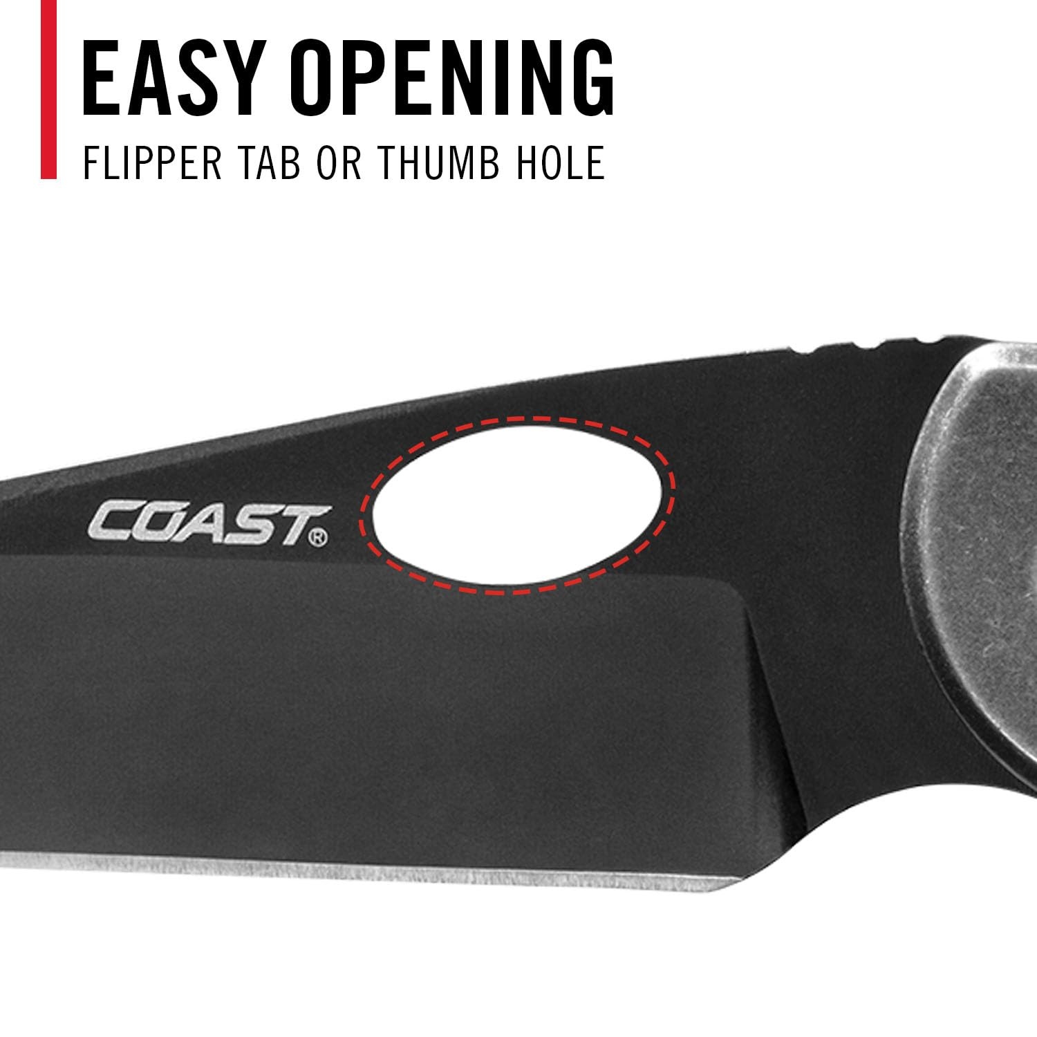 Coast CONTRA EDC Folding Pocketknife, Flip Tab, Frame Lock, Pocket Clip, Stainless-Steel, Wharncliff Blade