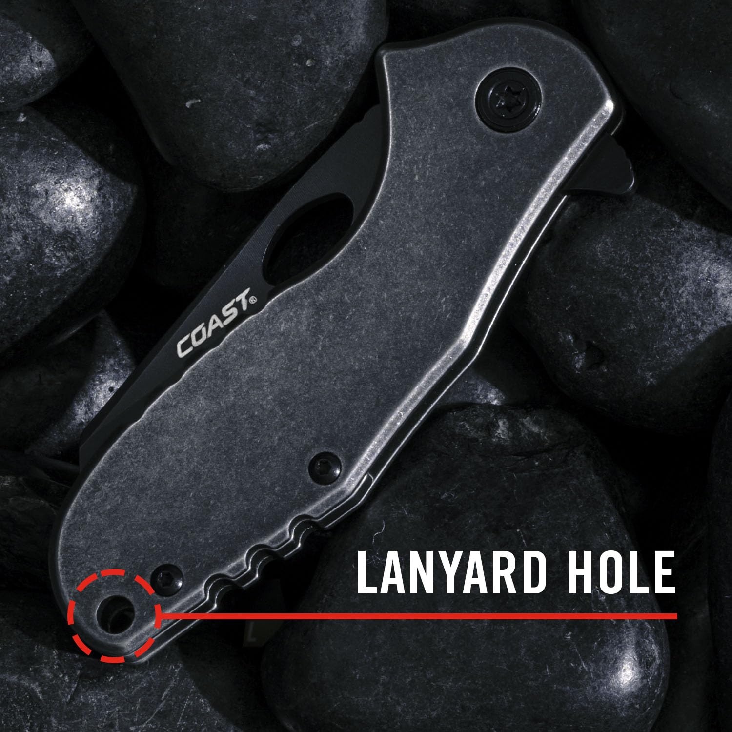 Coast CONTRA EDC Folding Pocketknife, Flip Tab, Frame Lock, Pocket Clip, Stainless-Steel, Wharncliff Blade