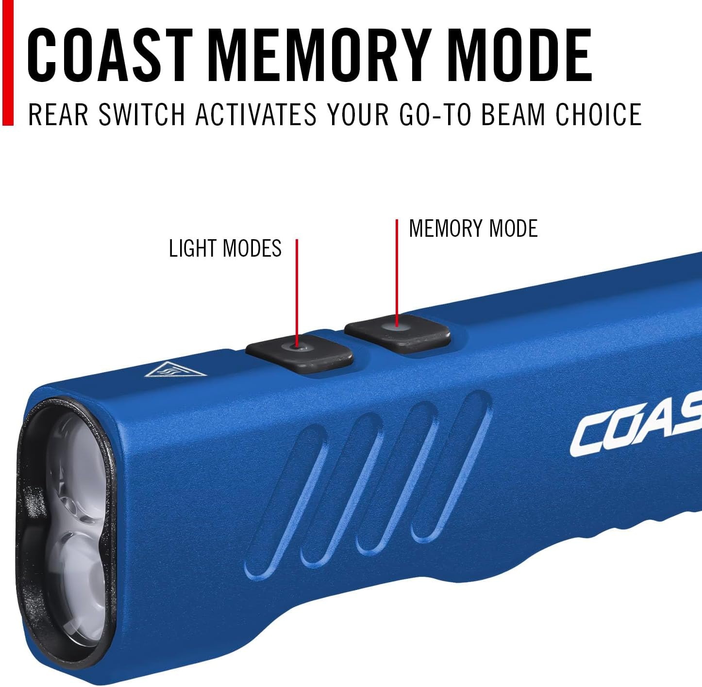 Coast Slayer 1150 Lumen USB-C Rechargeable LED Flashlight with Spot/Flood, Memory Mode and Pocket Clip, Silver(Blue)