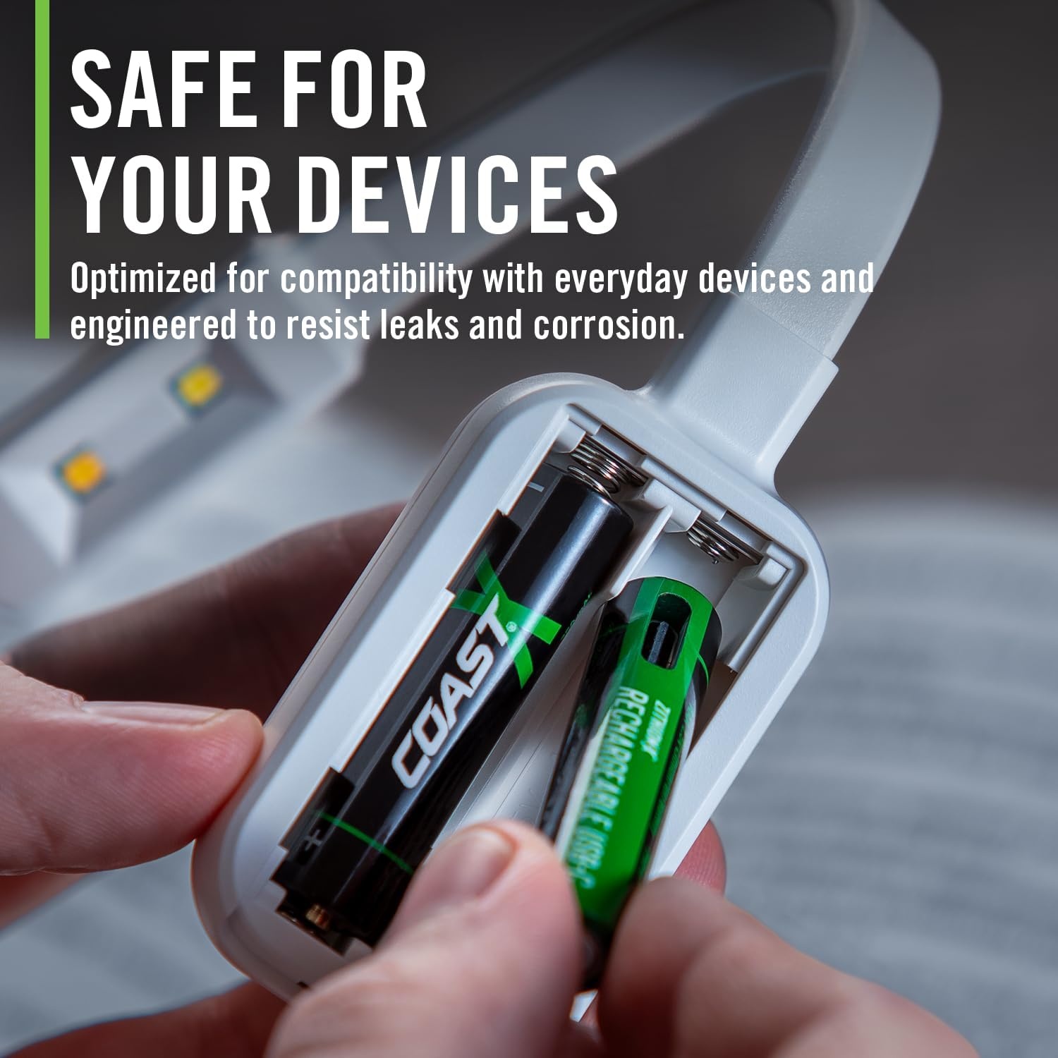 Coast AA USB-C Rechargeable Batteries, ZITHION-X, Lithium Ion 1.5v 2400 mAh, Long Lasting, Charges Under 2.5 Hours, Charging Cable Included, 8-Battery Pack(AA USB-C  4-Pack)