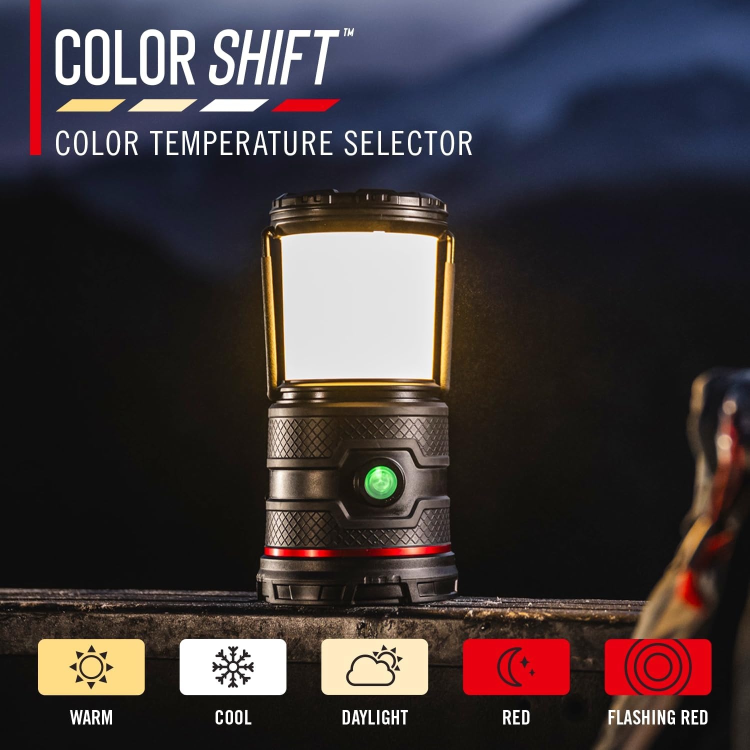 COAST EAL30R 1000 Lumen Rechargeable Emergency Camping Lantern with Warm, Day, Red & Red Flashing Mode, Foldeable Handle, 15 Hours of Runtime
