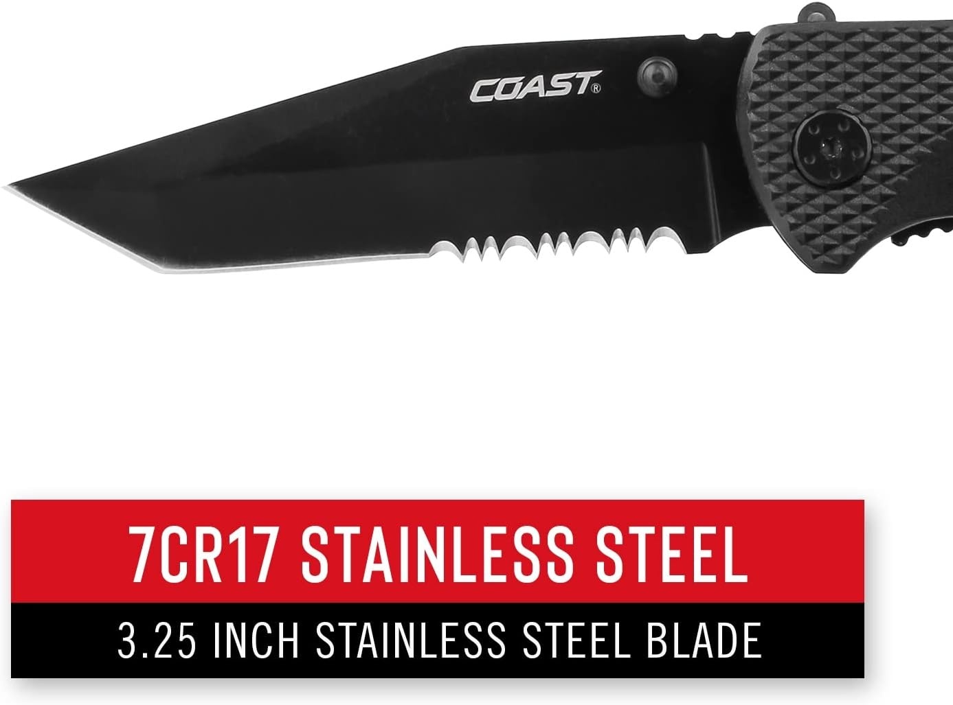 Coast® DX330 DOUBLE LOCK™ Folding Knife 3.25-Inch Blade, Black