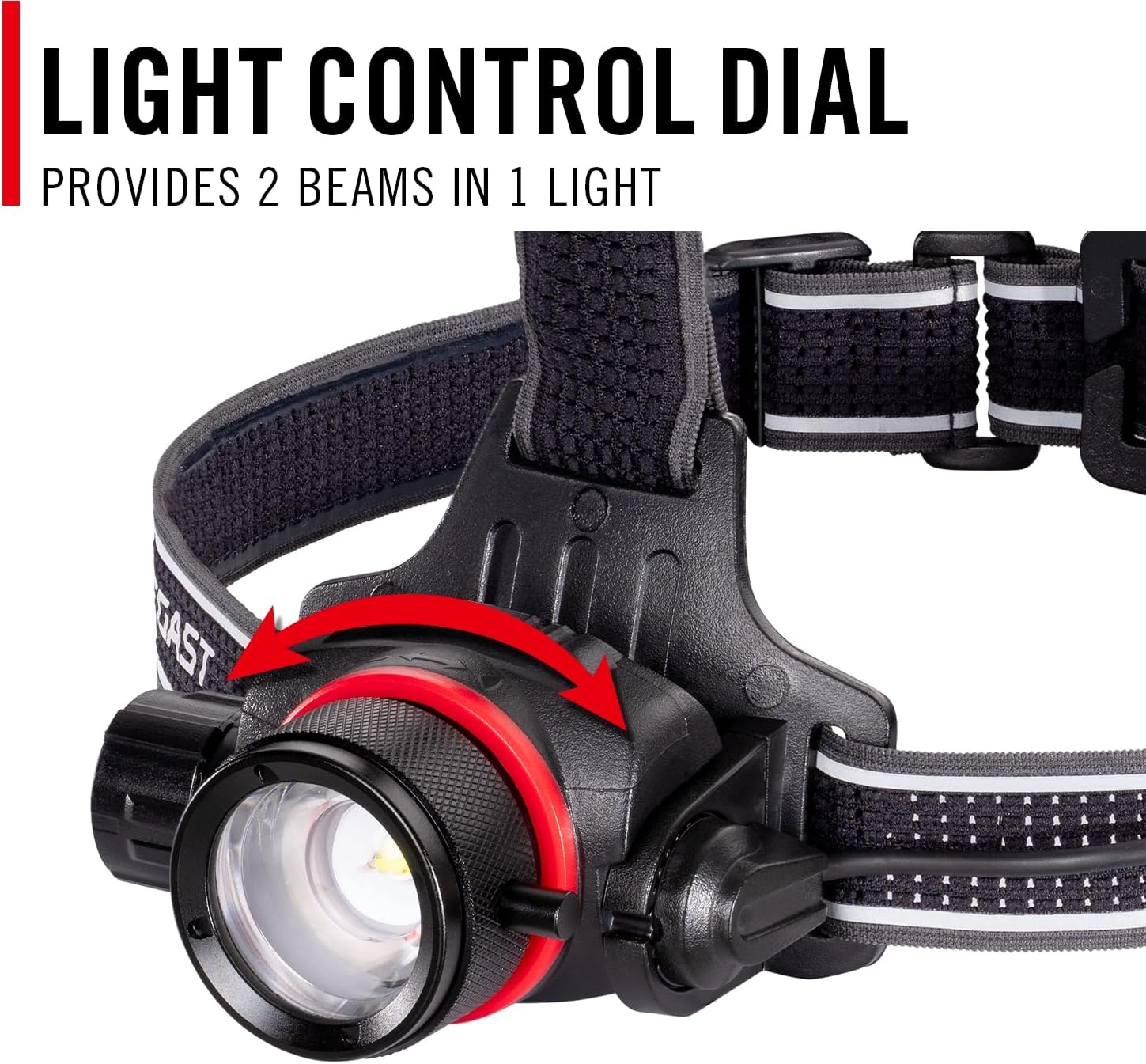 COAST HL8R 2000 Lumen Rechargeable PURE BEAM Focusing LED Headlamp, Black