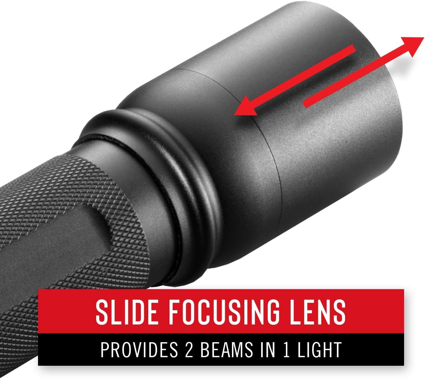 Coast HP7R-RD 300 Lumen Rechargeable LED Flashlight with Slide Focus, Red