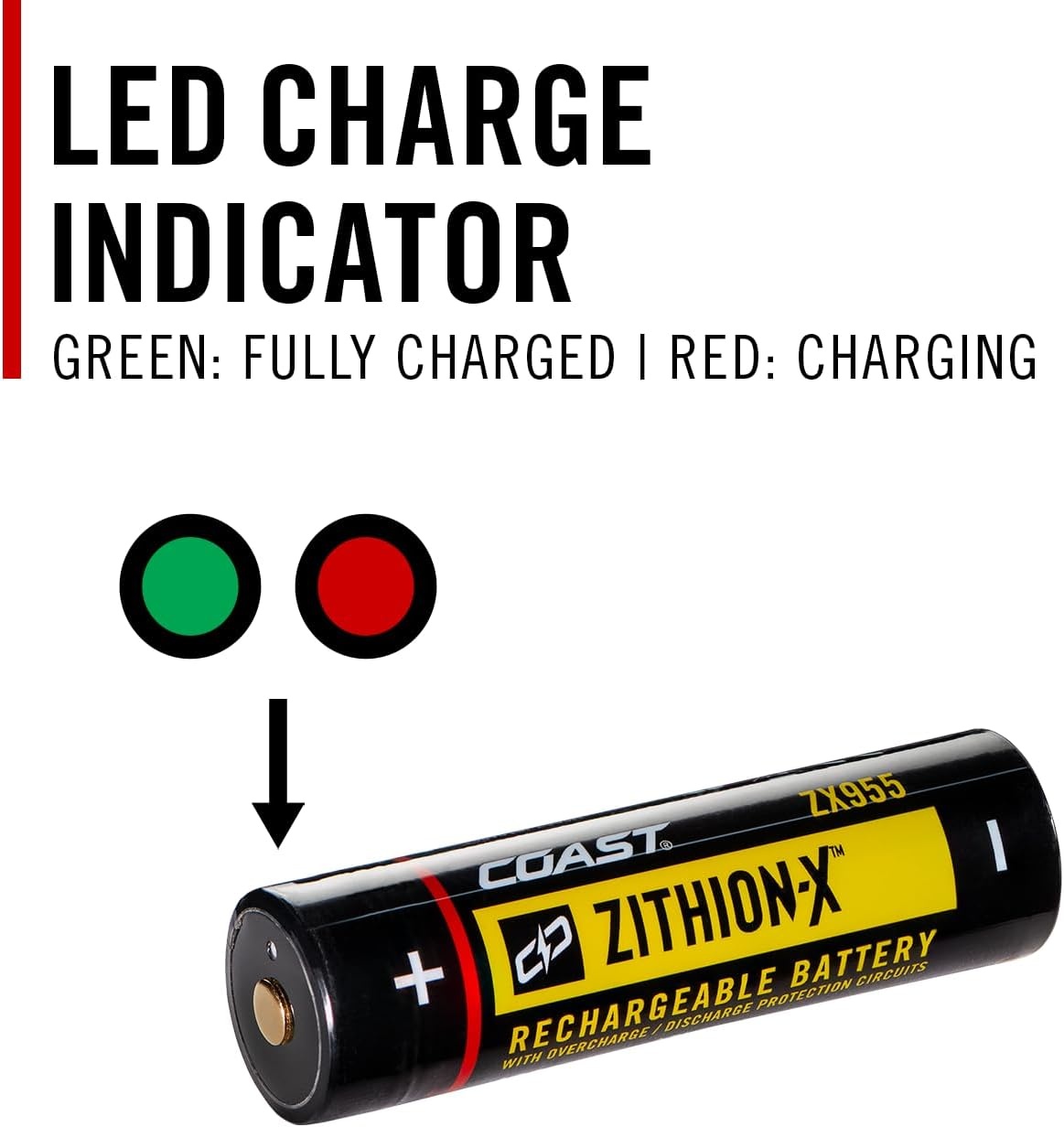 Coast ZX955 ZITHION-X Li-Ion Rechargeable Battery for The PX19R, PM300, PM310, XPH34R, WPH34R, PX200R and XP20R LED Lights