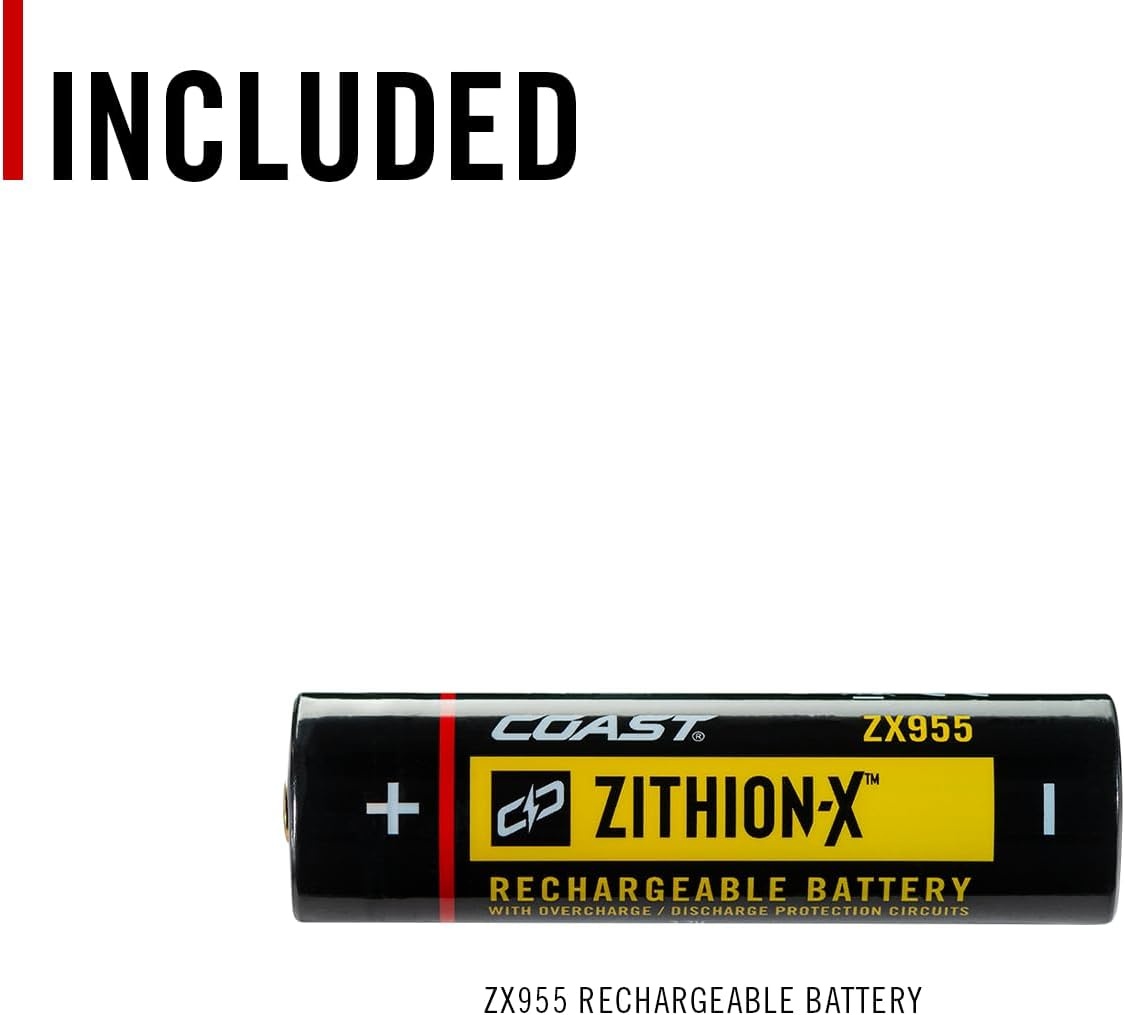 Coast ZX955 ZITHION-X Li-Ion Rechargeable Battery for The PX19R, PM300, PM310, XPH34R, WPH34R, PX200R and XP20R LED Lights