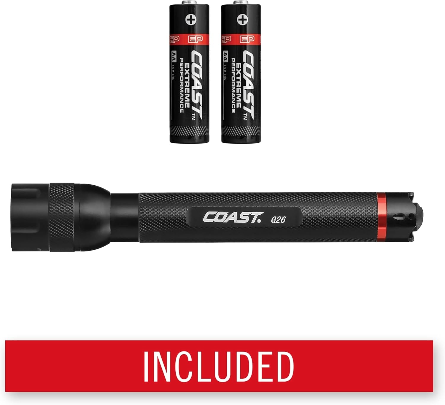 Coast® G26 415 Lumen Bulls-Eye™ Spot Beam LED Flashlight, Batteries Included(Black)