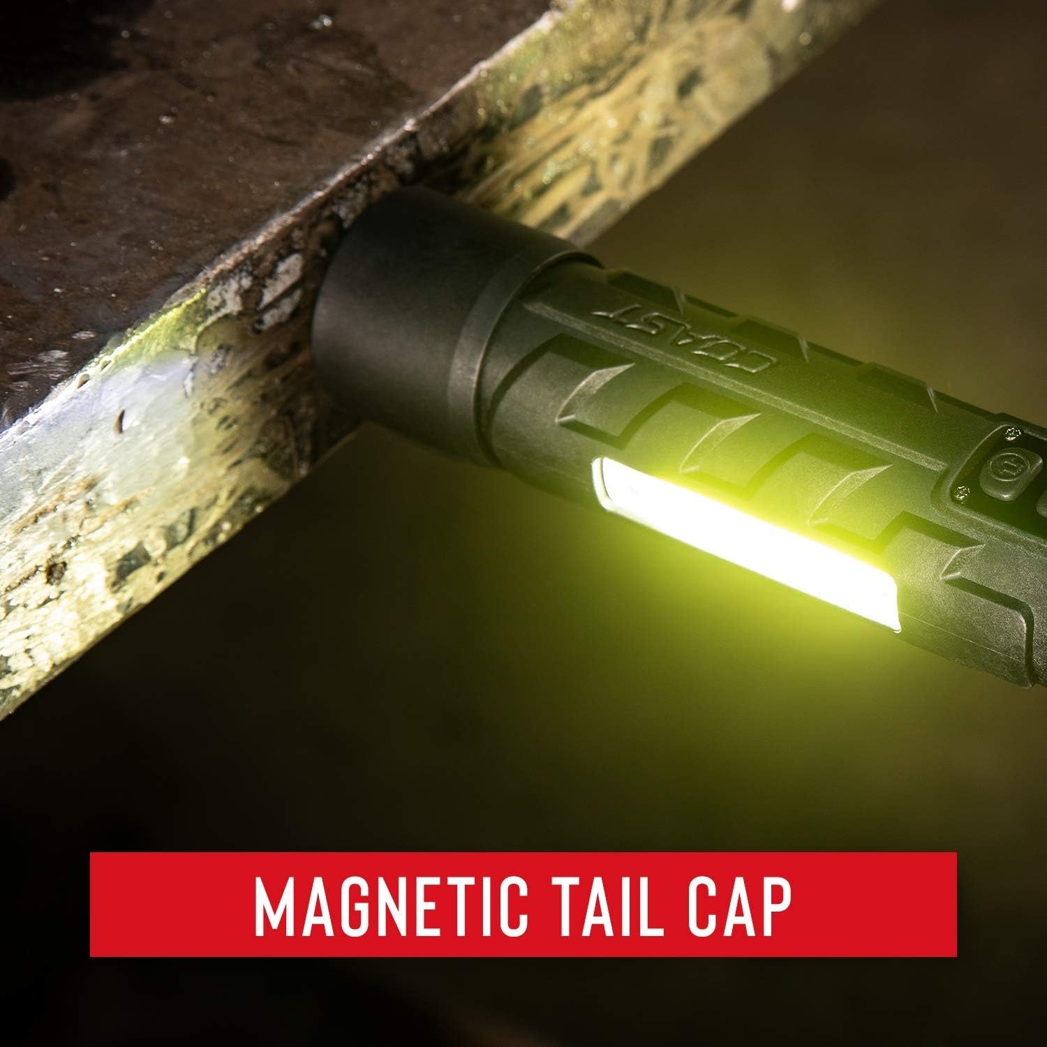 Coast Polysteel 700 LED Flashlight, 800 Lumens, Durable Stainless-Steel Core, Pure Beam and Twist Focus, Heavy Duty, C.O.B Area Light with Magnetic Tail Cap