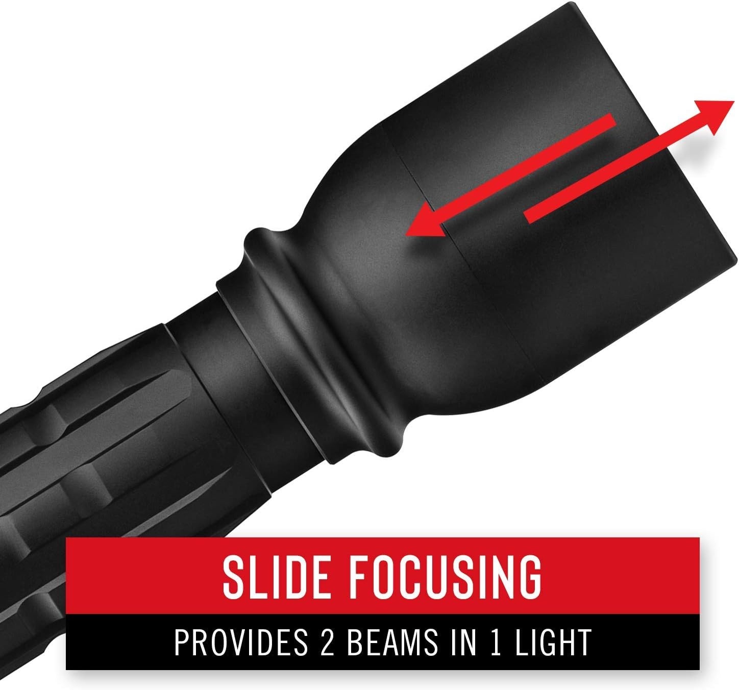 Coast XP18R 3650 Lumen USB-C Rechargeable-Dual Power LED Flashlight with Pure Beam Slide Focus and Top Grade Aluminum Build,Black, 30323