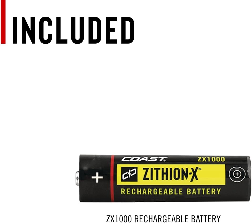 Coast ZX1000 ZITHION-X Li-Ion Rechargeable Battery for The XP11R LED Flashlight, Black