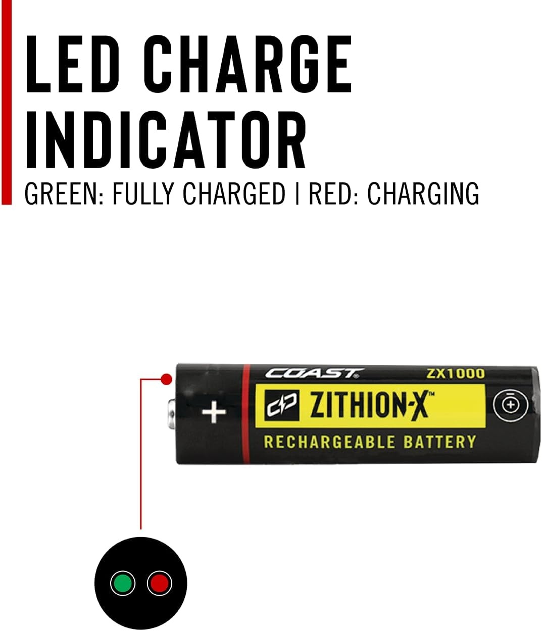 Coast ZX1000 ZITHION-X Li-Ion Rechargeable Battery for The XP11R LED Flashlight, Black