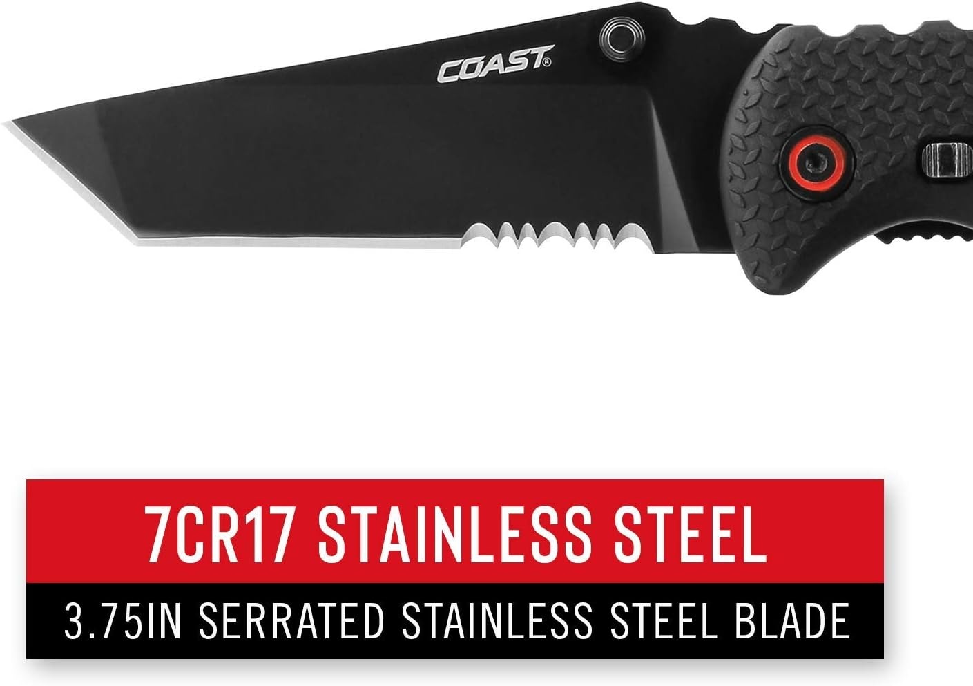 Coast RX395 Blade Assist Tactical Folding Knife with 3.75″ Serrated Stainless Steel Blade (20921)