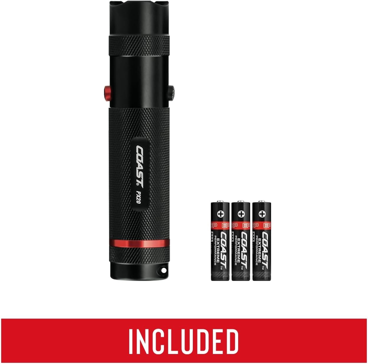 Coast PX20 Dual Color 315 Lumen LED Flashlight, Black