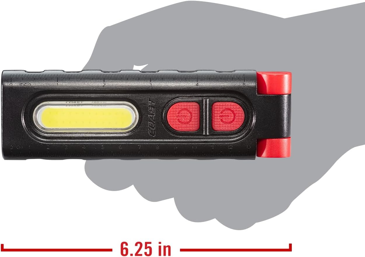 Coast PM100R 180-Degree Rotating Worklight with Magnetic Base, Black/Red