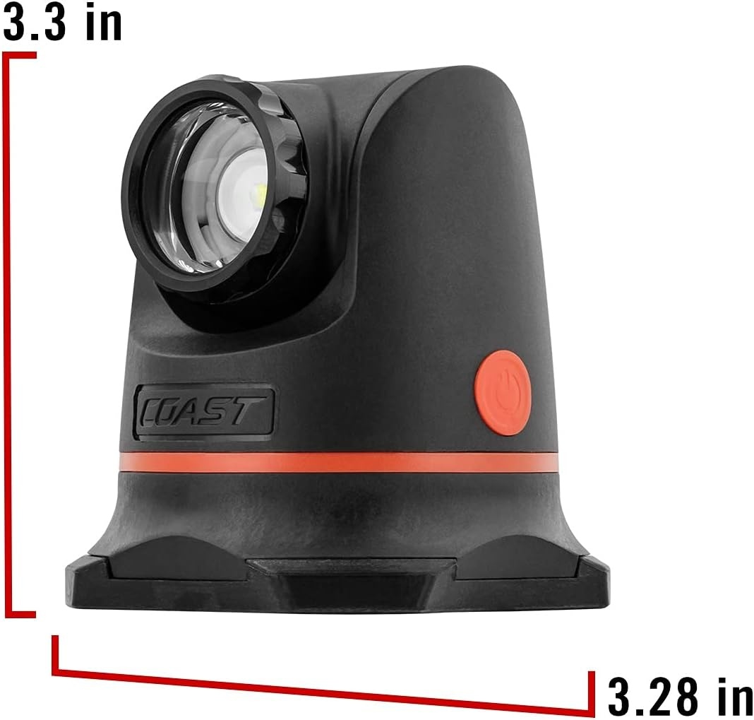 Coast PM650R 700 Lumen Rechargeable Focusing LED Work Light with Magnetic Base and Rotating Beam