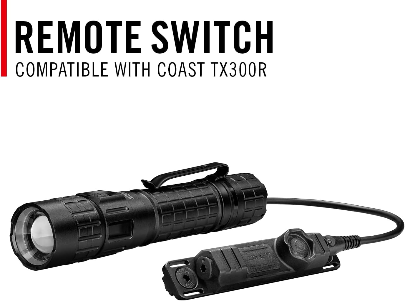Coast TX300R 3000 Lumen Rechargeable Long Range Tactical LED Flashlight with Strobe, Spot and Flood Beams – POWERiQ™ Digital Display, Durable Aluminum Build