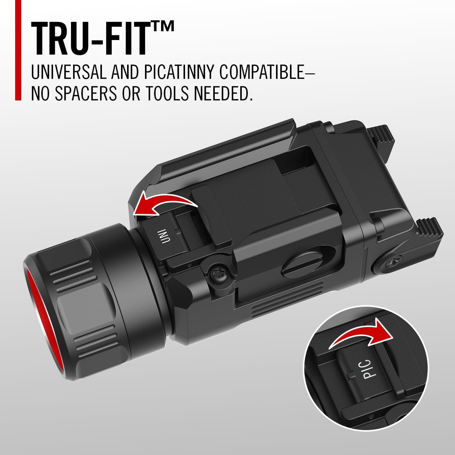 Coast PTX30R 500 Lumen USB-C Rechargeable LED Tactical Weapon Light with Tool-Free Universal/Picatinny Mounting System, and Spot Beam – IP54 Rating