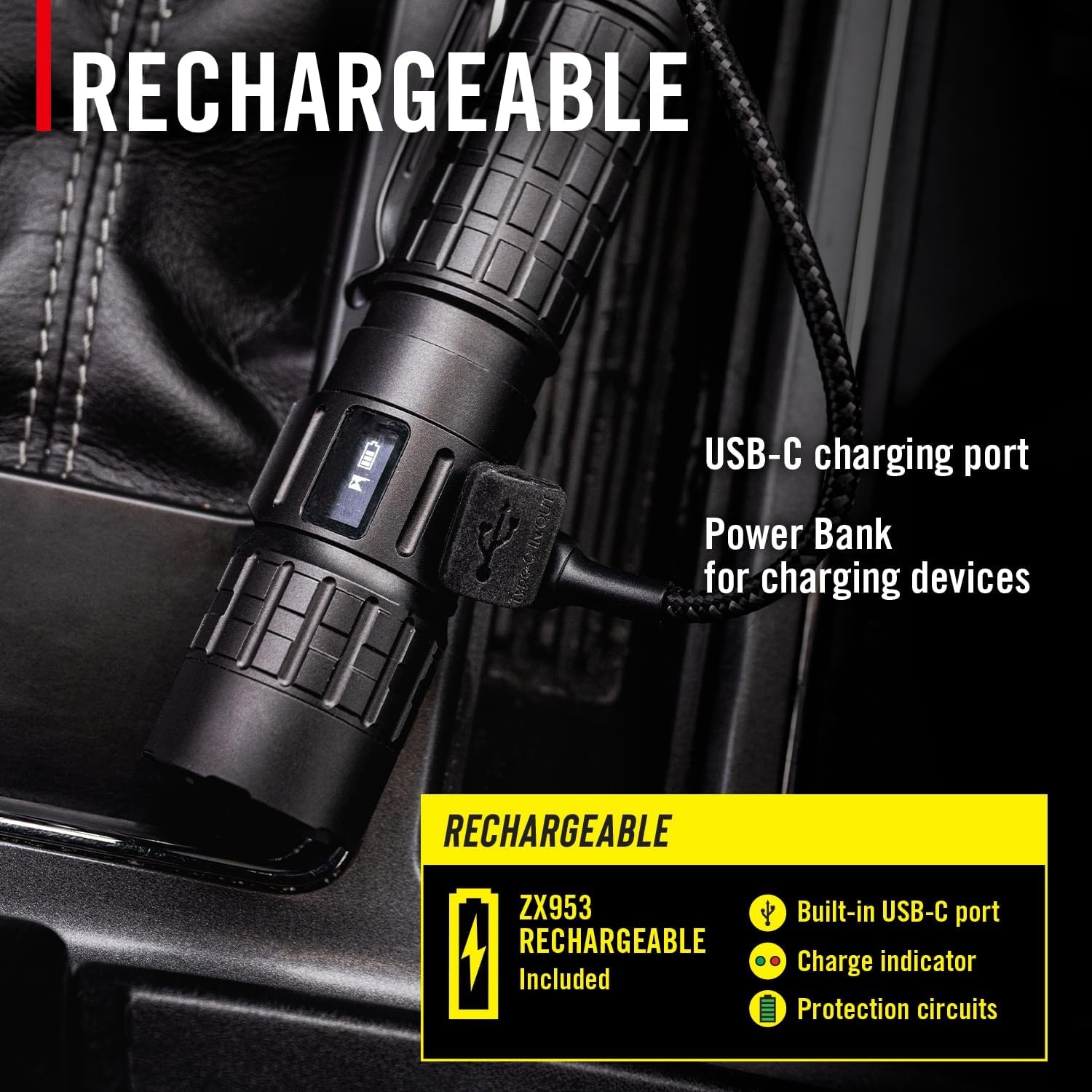 Coast TX300R 3000 Lumen Rechargeable Long Range Tactical LED Flashlight with Strobe, Spot and Flood Beams – POWERiQ™ Digital Display, Durable Aluminum Build – Flashlight & Remote Switch Included