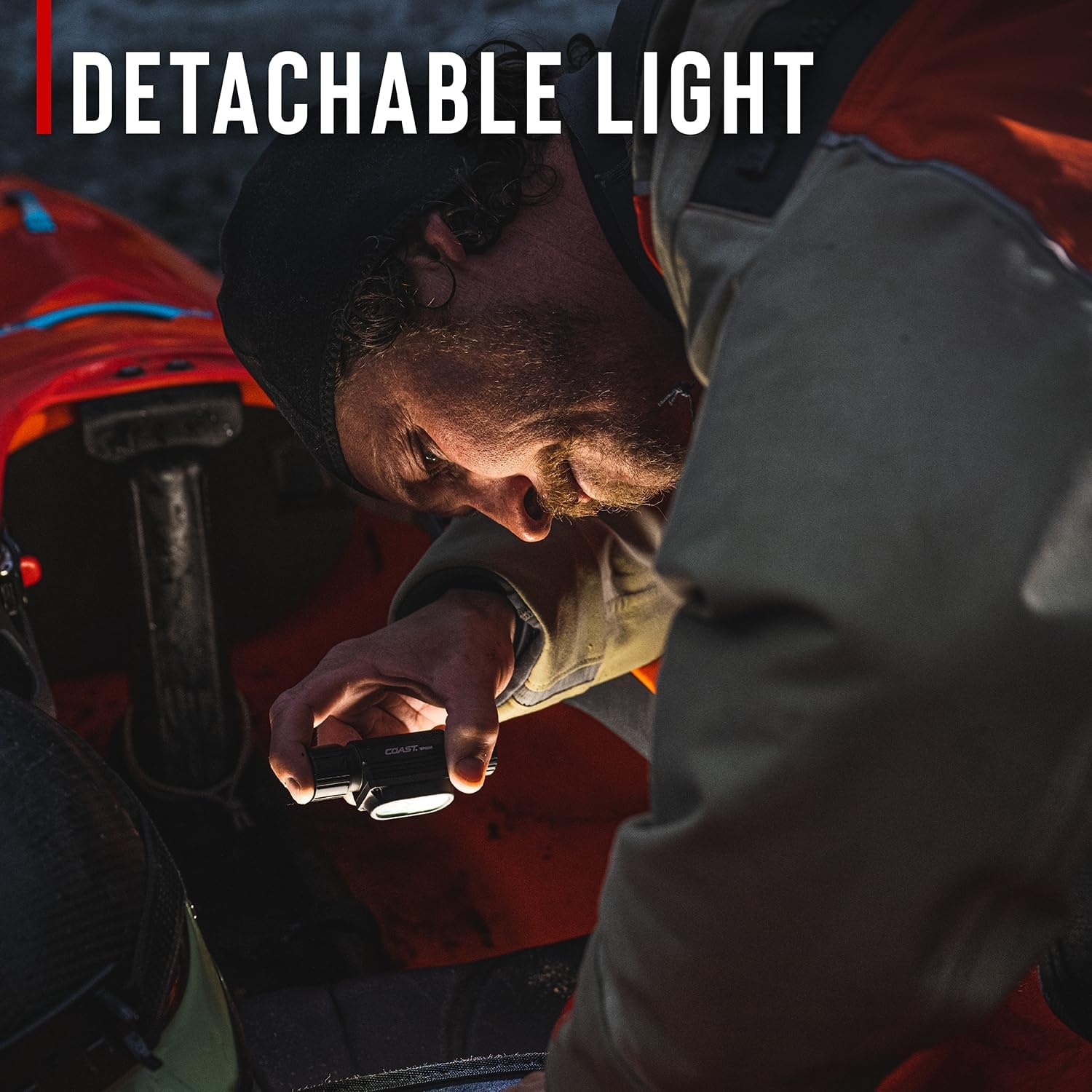 Coast WPH30R 1500 Lumen Waterproof Ultra Bright IP68 USB Rechargeable-Dual Power Headlamp, 5 Modes with Spot and Flood Beams, Blue/Black(Flashlight)