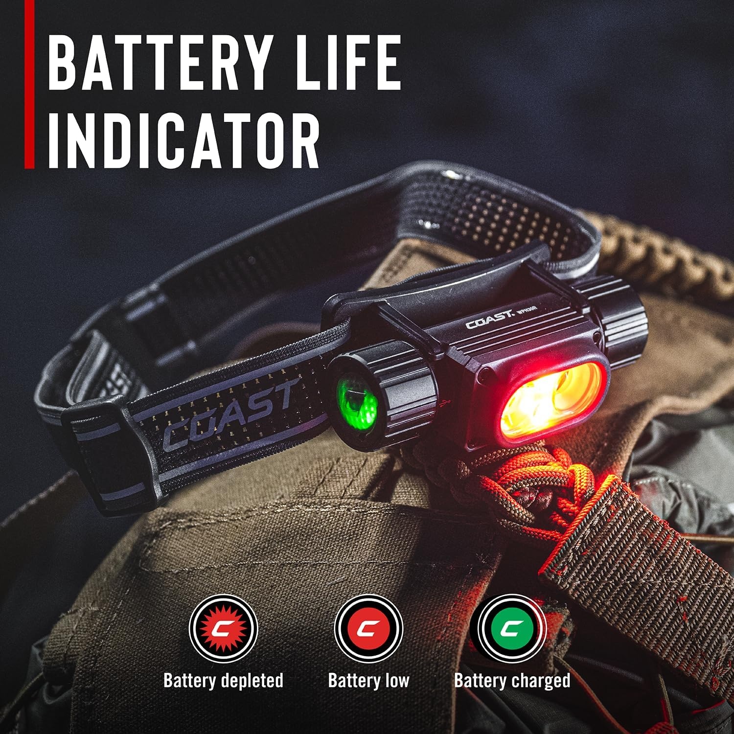 Coast WPH30R 1500 Lumen Waterproof Ultra Bright IP68 USB Rechargeable-Dual Power Headlamp, 5 Modes with Spot and Flood Beams, Blue/Black(Flashlight)