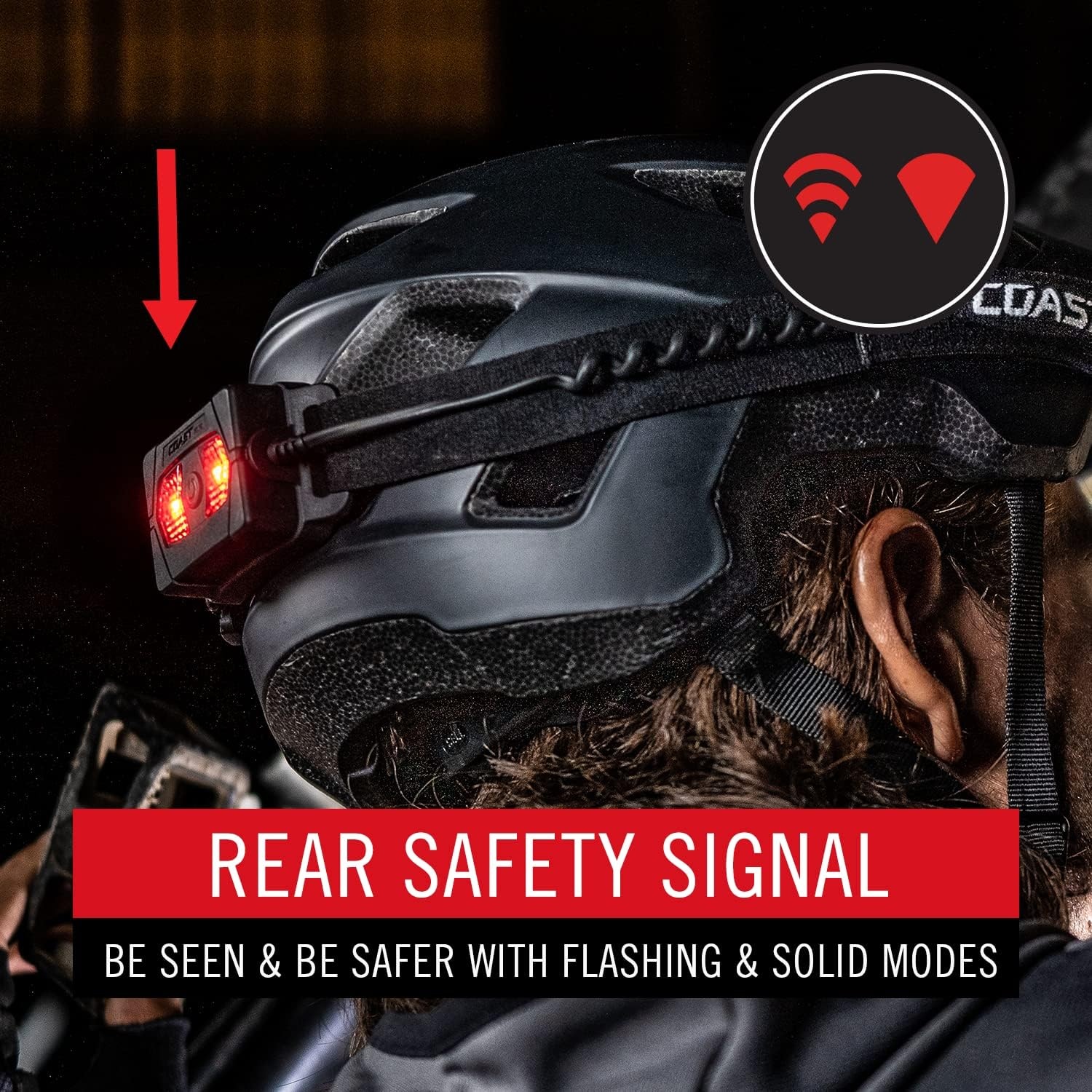 Coast RL10 560 Lumen Dual Color LED Headlamp with Flood and Spot Beams, Variable Light Control, C.O.B., Alkaline Dual Power, Non-Slip Band, 3 x AAA Included
